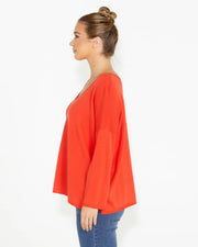 Angelina Reversible Knit - Red