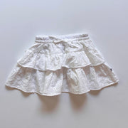DUKES White Broderie Ruffle Skirt