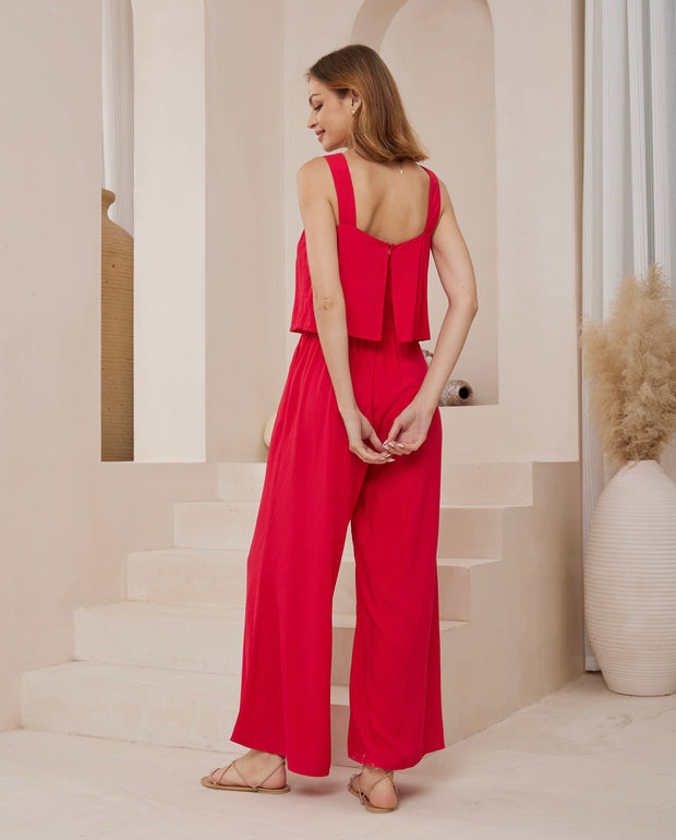 Monroe Jumpsuit - Red