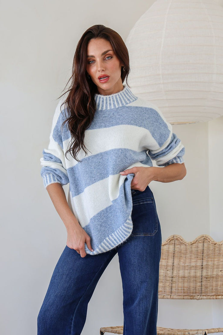 Stella Knit Jumper - Blue Stripe
