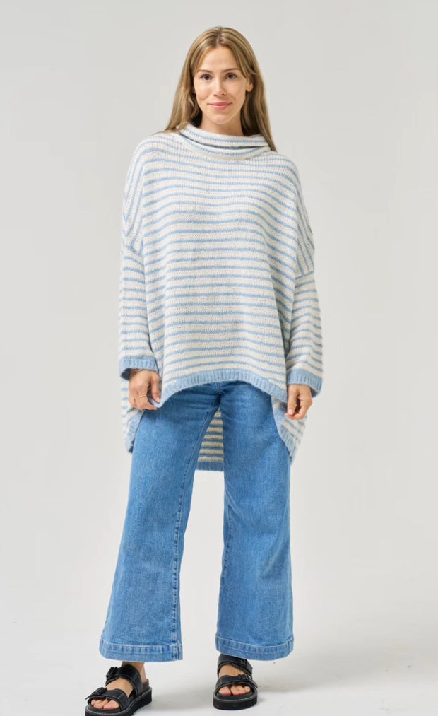 Lyric Stripe Knit Jumper - White