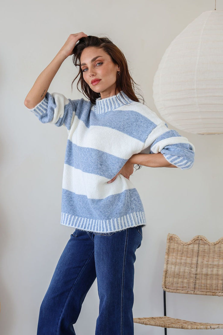 Stella Knit Jumper - Blue Stripe