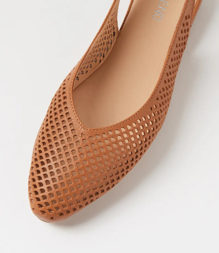 FILONE Flat Mule- Tan Leather