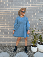 SOHL Denim - Valletta Shirred Dress