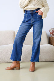 Stevie Wide Leg Jeans - Dark Wash