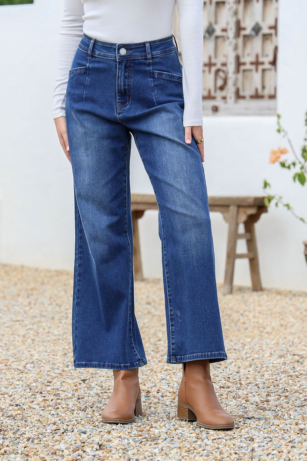 Stevie Wide Leg Jeans - Dark Wash