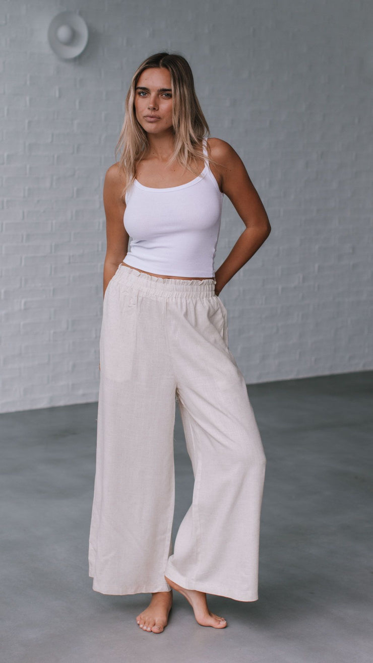 Rae Linen Pants - Natural