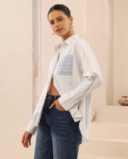 Jasmine Shirt - Blue Stripe