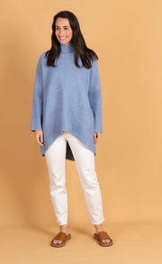 Josie Poncho Knit - Blue