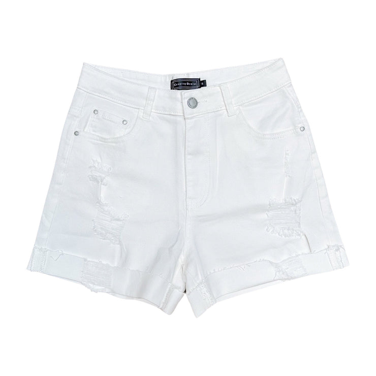 Miley Denim Shorts - White