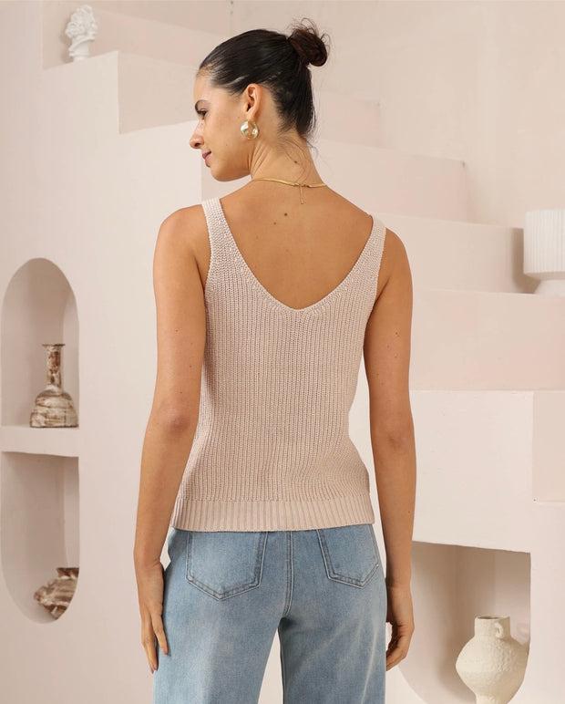 Riley Knit Tank - Oat