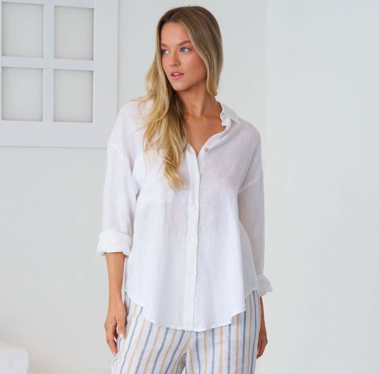 Zoe Linen Shirt - White