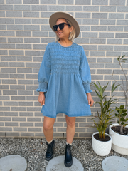 SOHL Denim - Valletta Shirred Dress