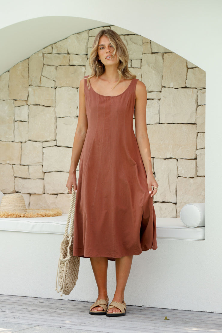 Sunni Midi Dress - Chocolate