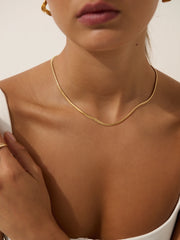 3mm Snake Necklace - 18K Gold Plated