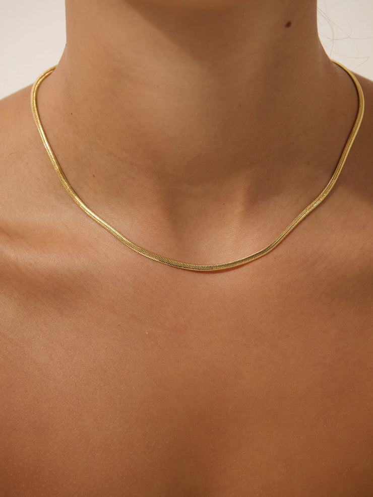 3mm Snake Necklace - 18K Gold Plated