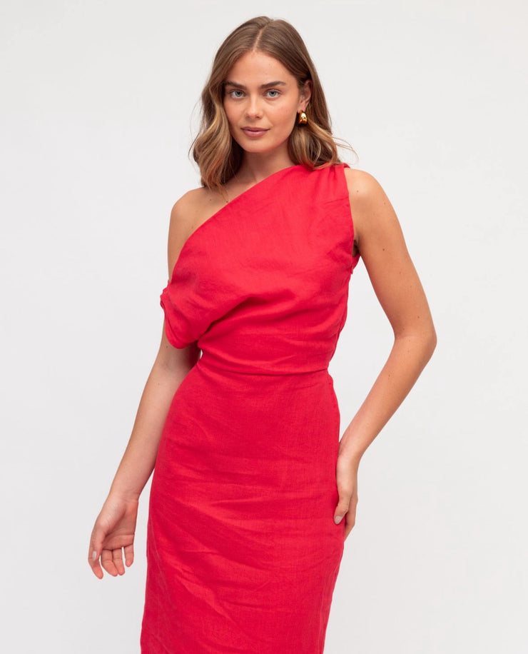 Ruby Linen Dress