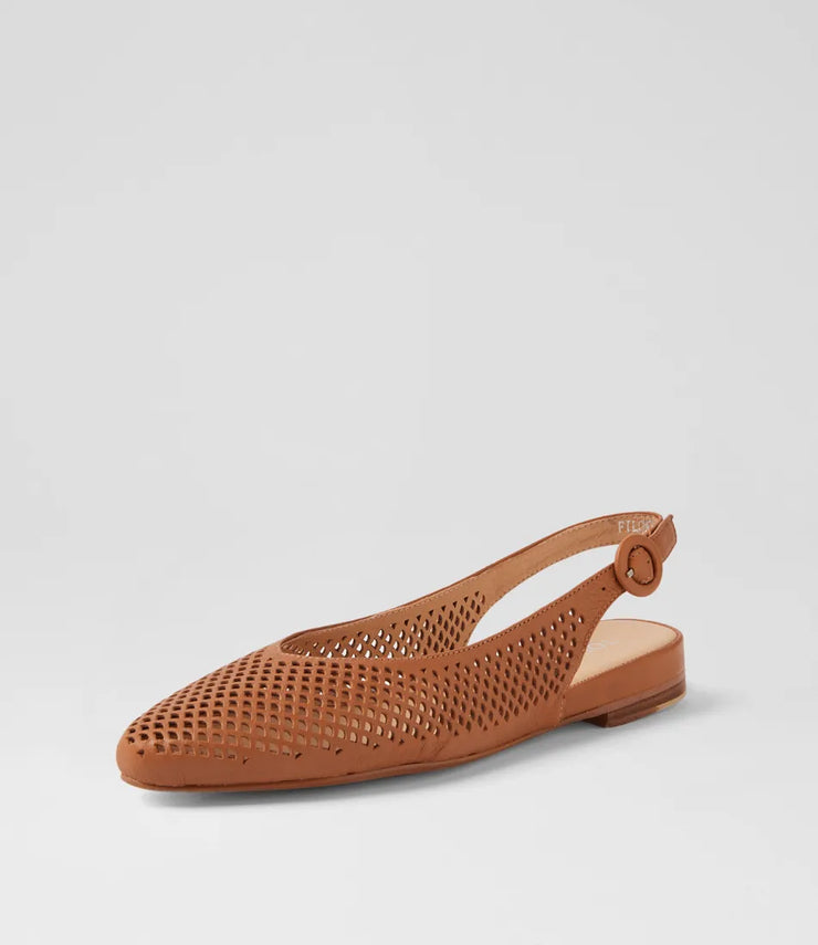 FILONE Flat Mule- Tan Leather