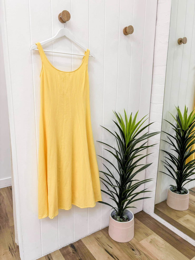 Sunni Midi Dress - Yellow