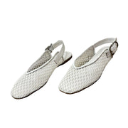 NALSA Mesh Leather Flat Shoes - White