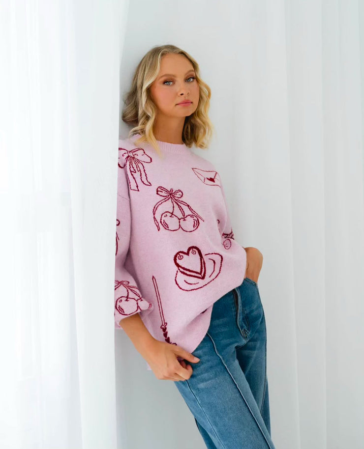 Wine Time Knit Jumper