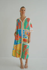 Jungle Bloom Linen Dress