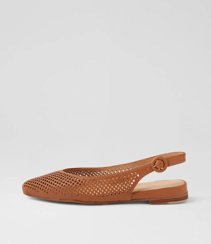 FILONE Flat Mule- Tan Leather