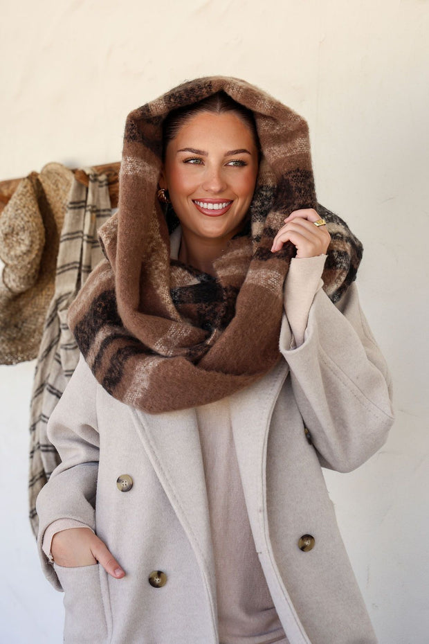 Kendal Check Scarf - Midnight Mocha