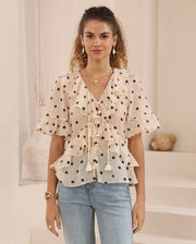 Stella Frill Blouse - Polka Dot