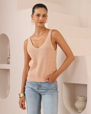 Riley Knit Tank - Apricot