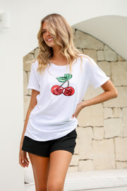 Cherry Sequin Tee