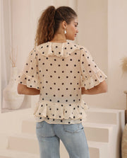 Stella Frill Blouse - Polka Dot