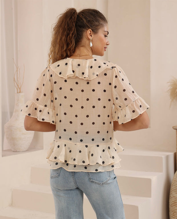 Stella Frill Blouse - Polka Dot