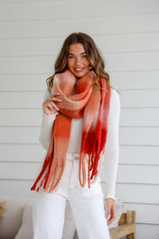 Aspen Check Scarf - Sunset