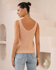 Riley Knit Tank - Apricot