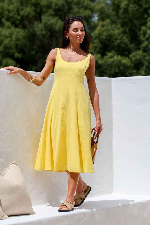 Sunni Midi Dress - Yellow