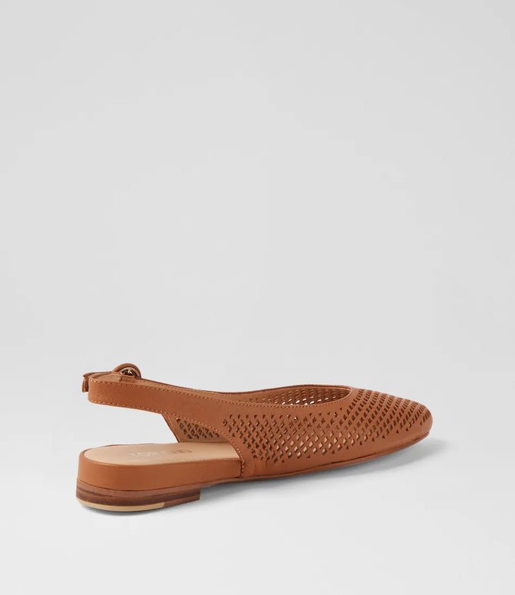 FILONE Flat Mule- Tan Leather