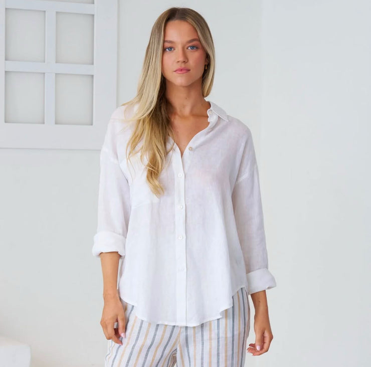 Zoe Linen Shirt - White