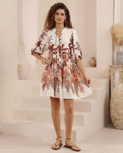 Myra Dress - Brown Floral