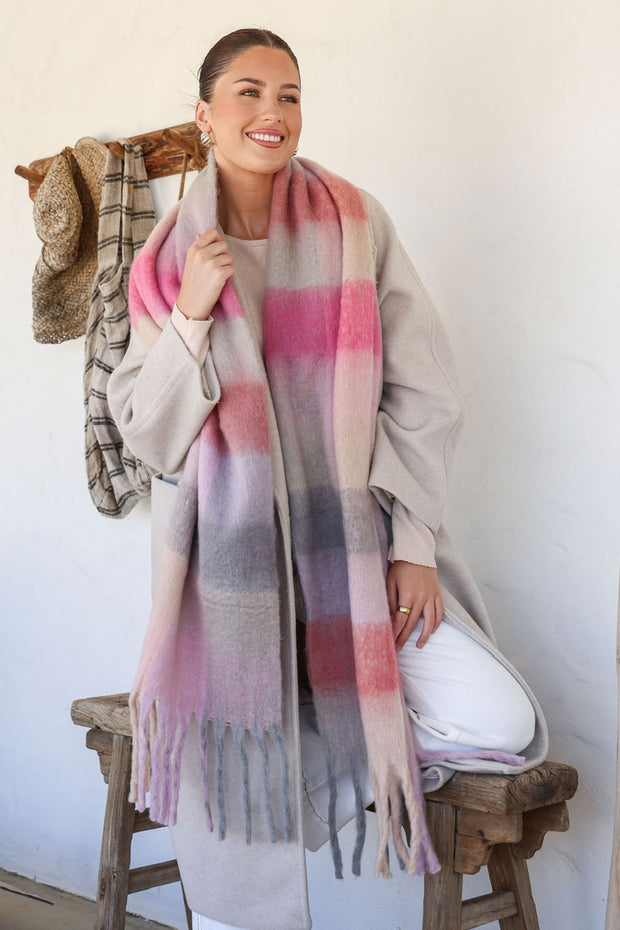 Aspen Check Scarf - Warm Spring