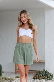 Alice Linen Shorts - Khaki