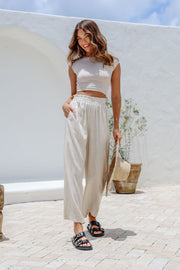 Rae Linen Pants - Natural