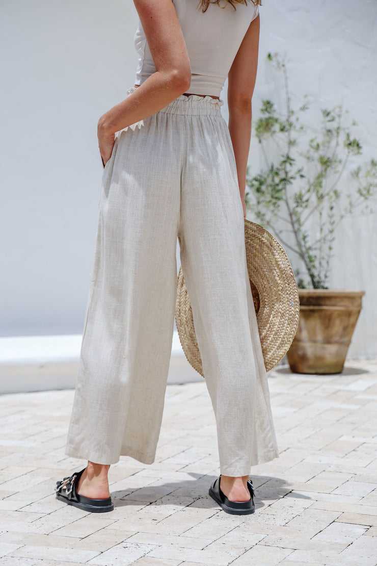 Rae Linen Pants - Natural
