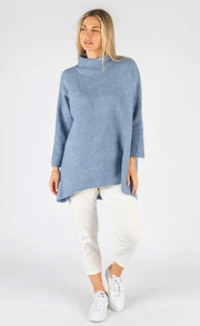 Josie Poncho Knit - Blue