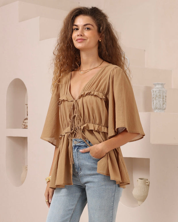 Isla Blouse - Camel