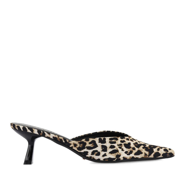 ADELE Mule - Leopard Satin