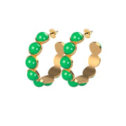 ANA Stone Statement Hoops - Green