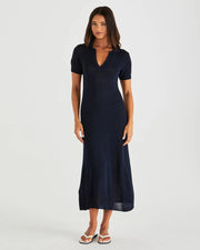 Abbie Knit Polo Dress - Navy
