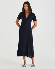 Abbie Knit Polo Dress - Navy