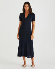 Abbie Knit Polo Dress - Navy